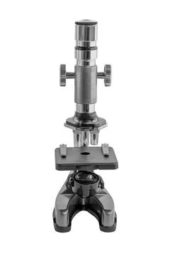 Microscope on white background Stock Photos