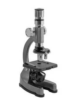 Microscope on white background Stock Photos