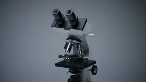 Microscope on white turntable Stock Footage 160377749