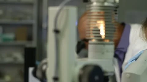 Microscope Woman Close Up Stock Footage 22775830