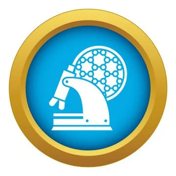 Microscope work icon blue isolated Illustrazione stock