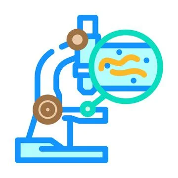 Microscope worm parasite color icon vector illustration Stock Illustration