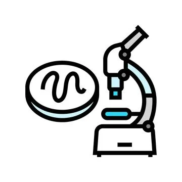 Microscope worm parasite color icon vector illustration Stock Illustration