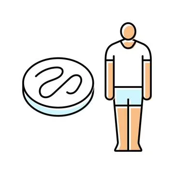Microscope worm parasite color icon vector illustration Stock Illustration