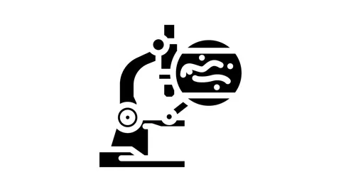 Microscope worm parasite glyph icon animation Stock-Footage 326736957