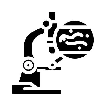 Microscope worm parasite glyph icon vector illustration Stock Illustration