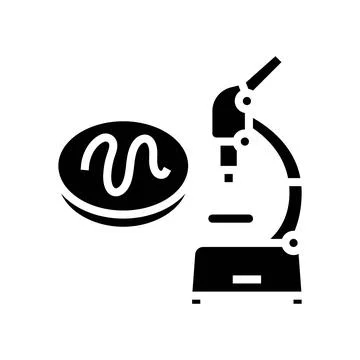 Microscope worm parasite glyph icon vector illustration Stock Illustration