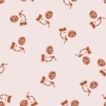 Microscope worm parasite glyph seamless pattern Stock Illustration