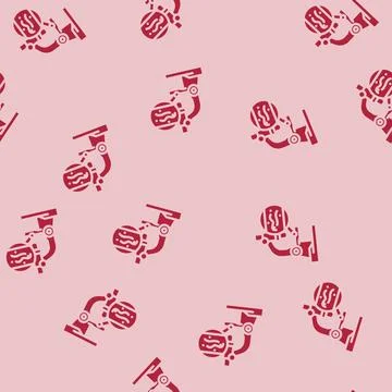 Microscope worm parasite glyph vector seamless pattern Stock Illustration