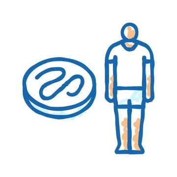 Microscope worm parasite icon doodle illustration Stock Illustration