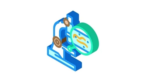 Microscope worm parasite isometric icon animation Stock Footage 327281873