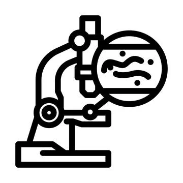 Microscope worm parasite line icon vector illustration Stock Illustration