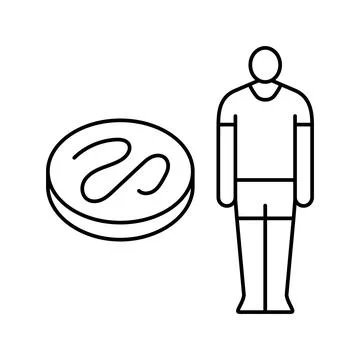 Microscope worm parasite line icon vector illustration Stock Illustration