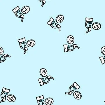 Microscope worm parasite vector seamless pattern Stock Illustration