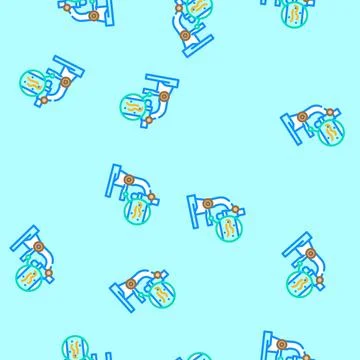 Microscope worm parasite vector seamless pattern Stock Illustration