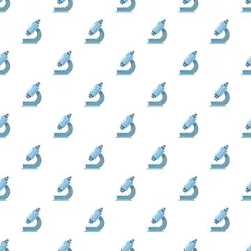 Microscopes creating a seamless pattern on a clean white background Stock Illustration