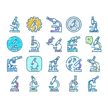 Microscopes for science research and laboratory analysis Stock Illustration