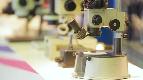 Microscopes used to check the product for defects and errors Video stock 92493920