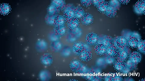 Microscopic 3D Animation of Human Immunodeficiency Virus HIV Particles Stock Footage 341067301