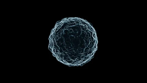Microscopic 3D rendering of a blue biological cell with organic surface loop Stock Footage 340241111