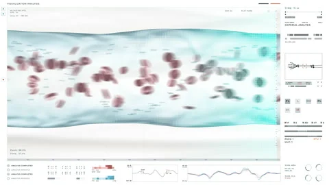 Microscopic Analysis Interface Scans Blood Cells Circulation In Patients Vein Stock Footage 202582561