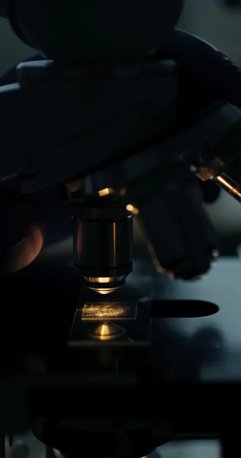 Microscopic Analysis of Samples in Laboratory Setting Stock Footage 300468964