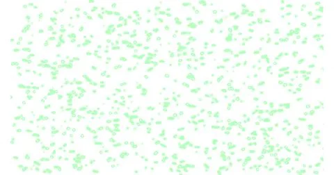 Microscopic bacteria and viruses 3D rendering, movement of green articles on a Stock Illustration