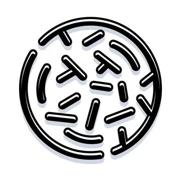 Microscopic bacteria or germs in petri dish illustration Stock Illustration