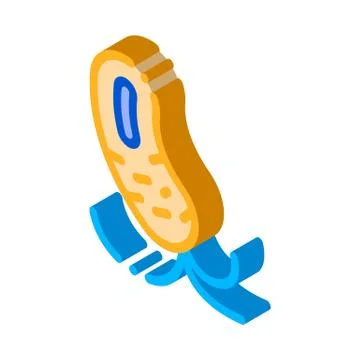 Microscopic Bacterium With Tails isometric icon vector illustration Illustrazione stock