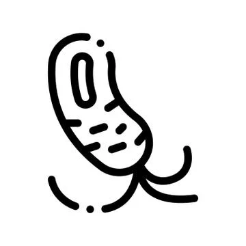 Microscopic Bacterium With Tails Vector Sign Icon Illustrazione stock