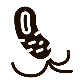 Microscopic Bacterium With Tails Vector Sign Icon Illustrazione stock