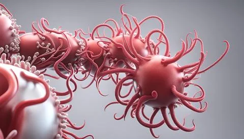 Microscopic biological structures view of virus like cells or bacteria Stock Illustration