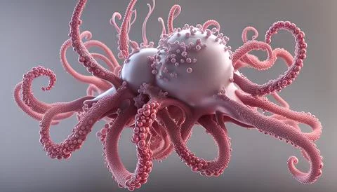 Microscopic biological structures view of virus like cells or bacteria Stock Illustration