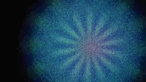 Microscopic blue circular pattern on black background. Stockbeeldmateriaal 336246542