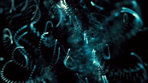 Microscopic blue particles undulate and blur - Particle FX1025 HD, 4K Stock Footage 65314251