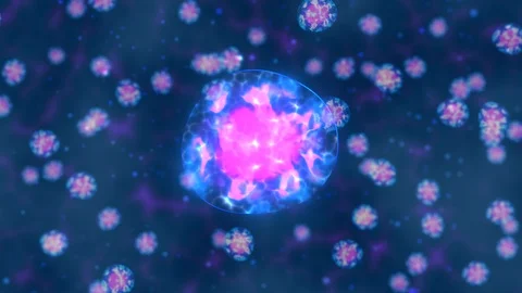 Microscopic Cell Division of Сoronavirus Stock Footage 125508782