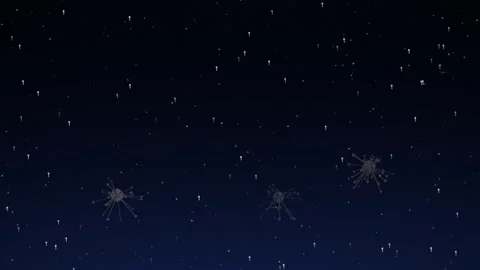 Microscopic Cells Floating in Dark Fluid 3D Animation Video stock 347662656