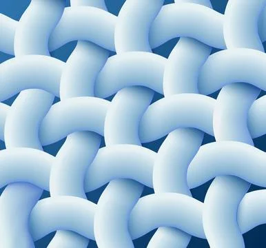 Microscopic close up look at woven textile, vector illustration on blue Stock Illustration