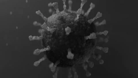 Microscopic close-up view of Coronavirus COVID-19 flu microbe Stock Footage 132828590