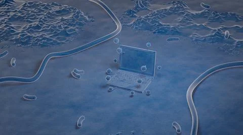 Microscopic Computer Virus Stock Photos