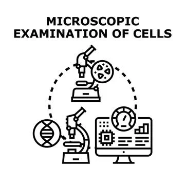 Microscopic examination of cells vector icon concept イラスト素材