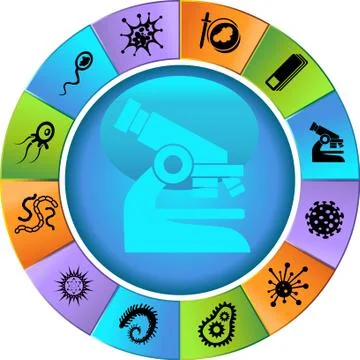 Microscopic icons Stock Illustration