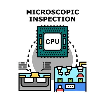 Microscopic inspection process of electronic components Stock Illustration