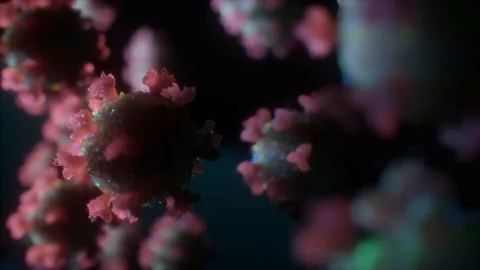 A microscopic level corona virus cells Stock Footage 155301674