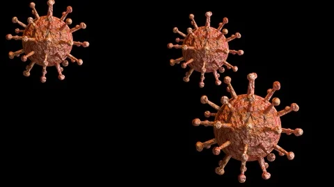 Microscopic magnification of coronavirus that causes flu and chronic pneumoni Stock Footage 123581760