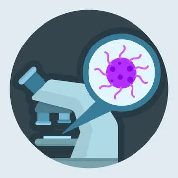 Microscopic object research icon Stock Illustration
