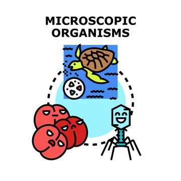 Microscopic organisms concept vector illustration Stock Illustration