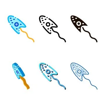 Microscopic pack bacteria germ vector thin line icon Stock Illustration