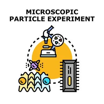 Microscopic particle experiment concept illustrating scientific research Stockillustratie