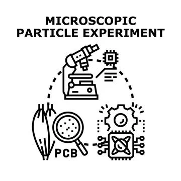 Microscopic particle experiment for scientific research and analysis Illustrazione stock